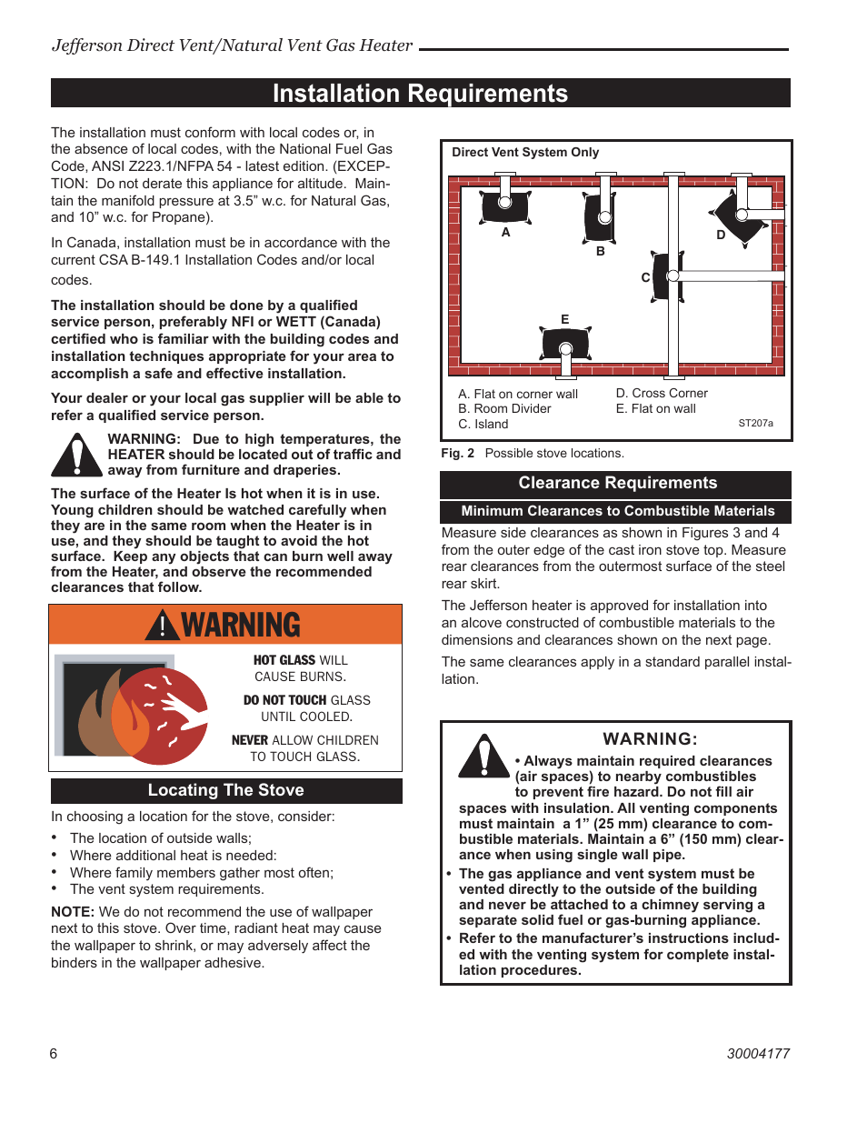 Installation requirements | Century Jefferson User Manual | Page 6 / 40