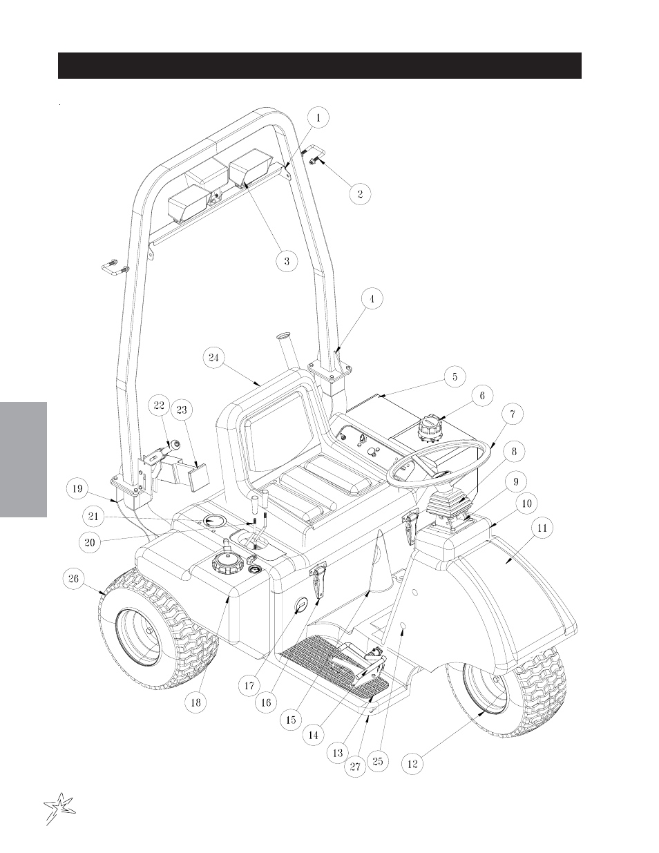 Main frame common drawing | Smithco Super Star X-Treme Gas 43-000-x (sn 43375 – Current) Parts & Service Manual User Manual | Page 18 / 163