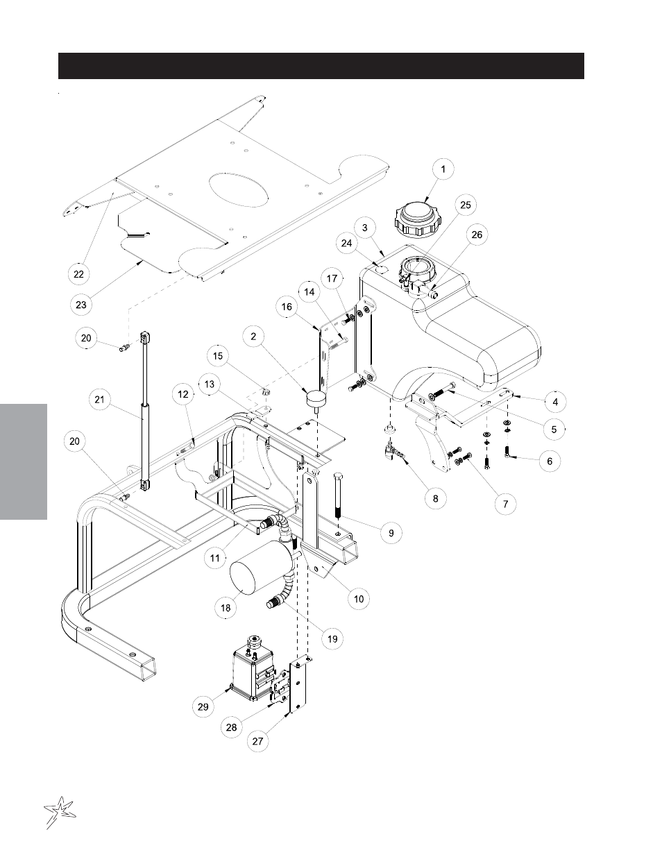 Gas tank drawing | Smithco Super Star X-Treme Gas 43-000-x (sn 43375 – Current) Parts & Service Manual User Manual | Page 28 / 163