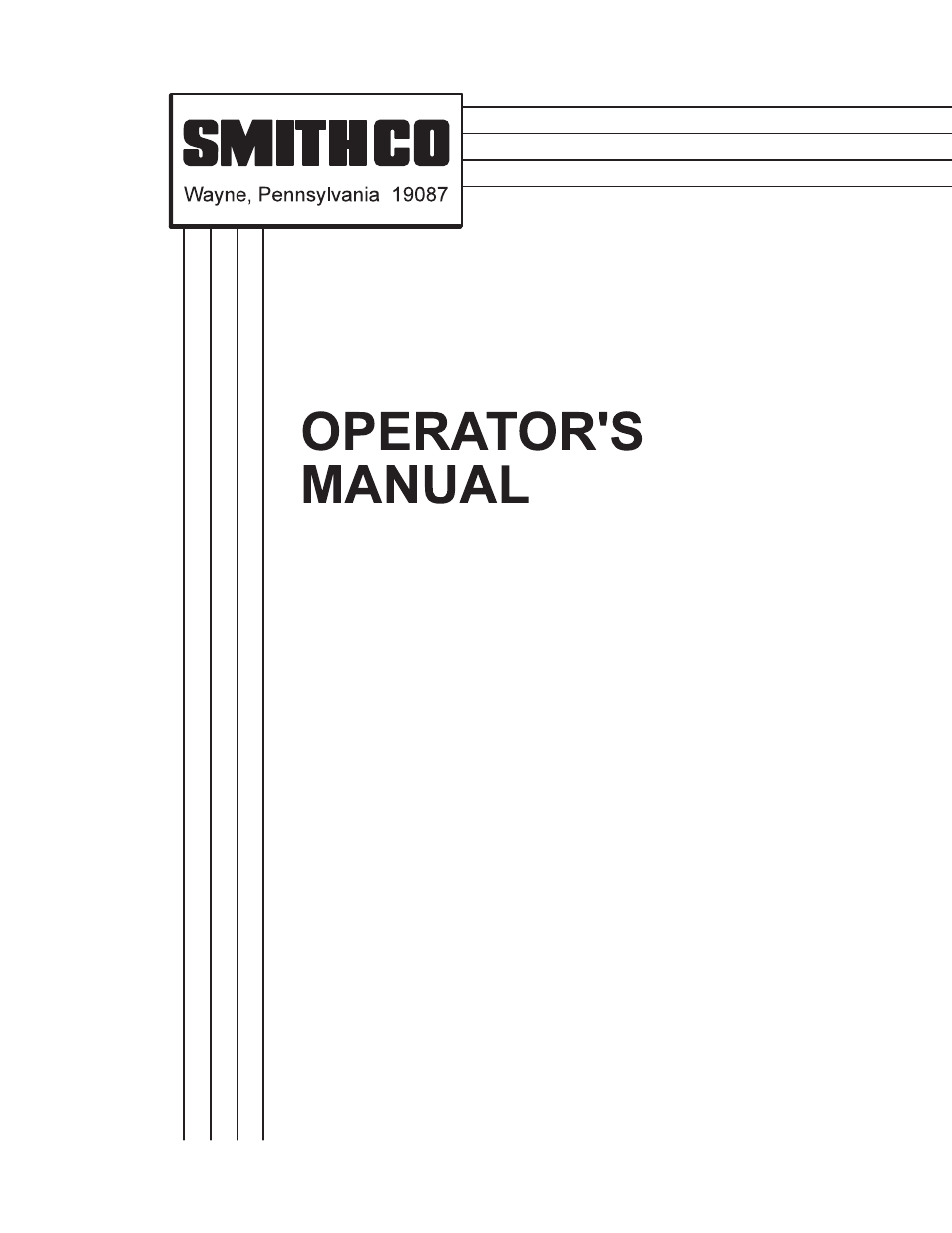 Smithco Supreme 35-000-A Operator Manual User Manual | 26 pages