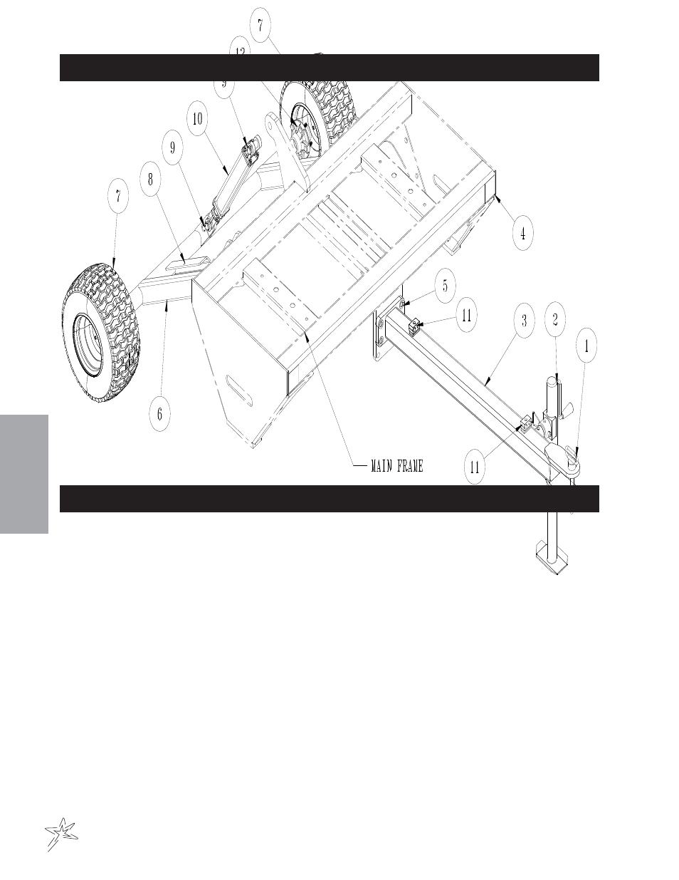 Aer8-001 hydraulic transport frame | Smithco AER 8 Aerifier (sn 001-012) Operator Manual User Manual | Page 14 / 38