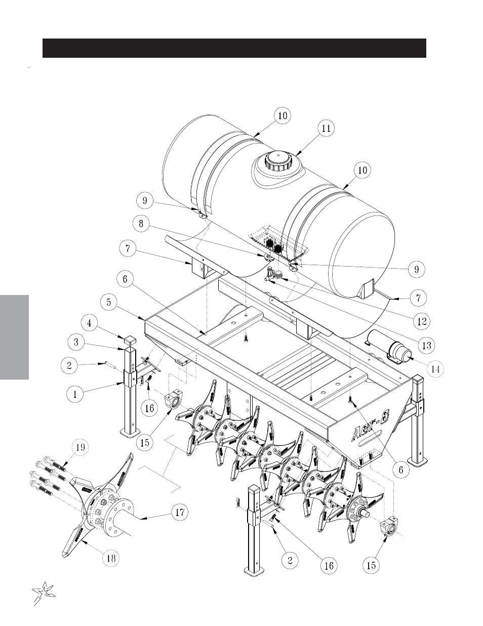 Aer-8 "turf quake" 7½" spacing drawing | Smithco AER 8 Aerifier (sn 001-012) Operator Manual User Manual | Page 22 / 38