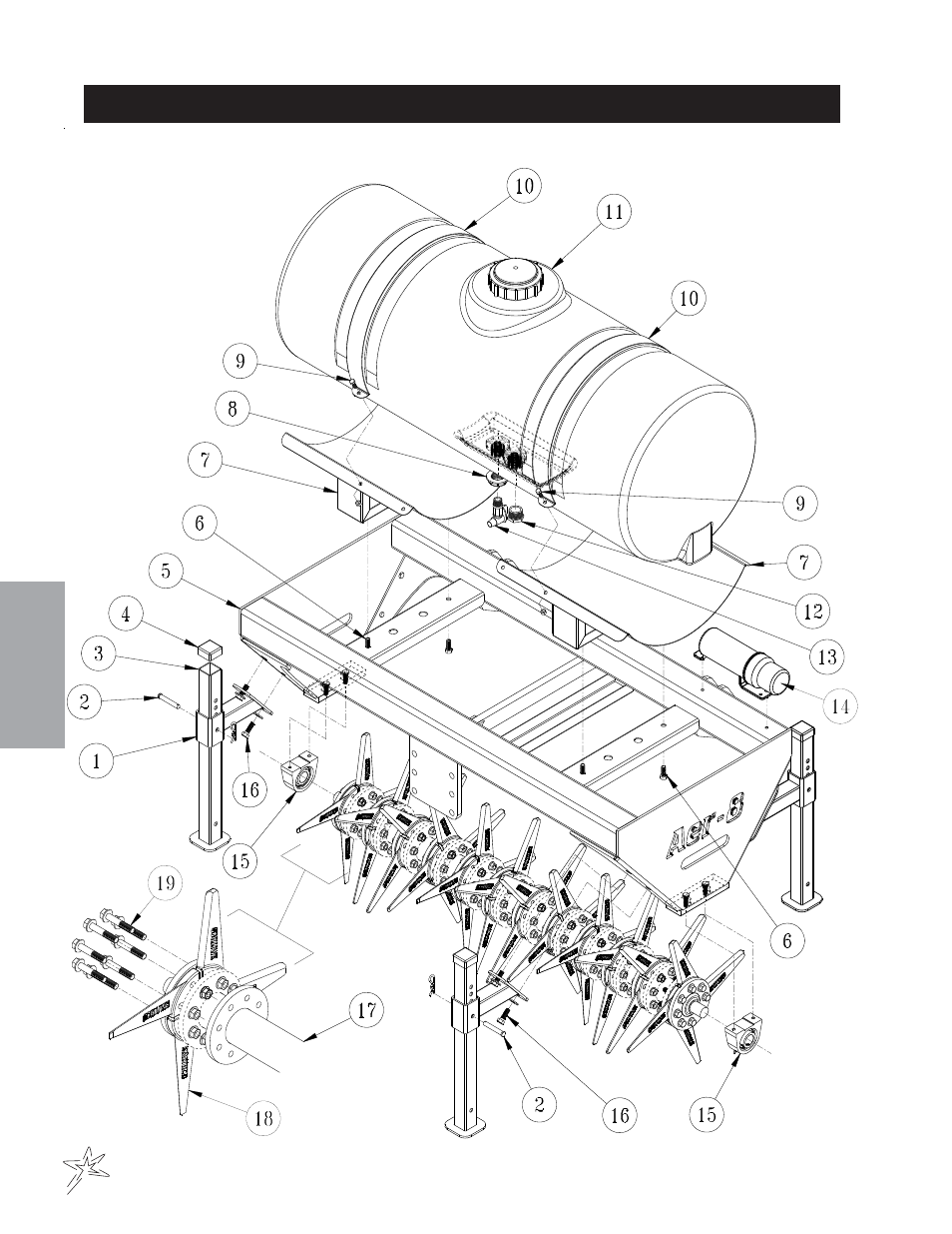 Aer-8 "all star" 5" spacing drawing | Smithco AER 8 Aerifier (sn 001-012) Operator Manual User Manual | Page 24 / 38