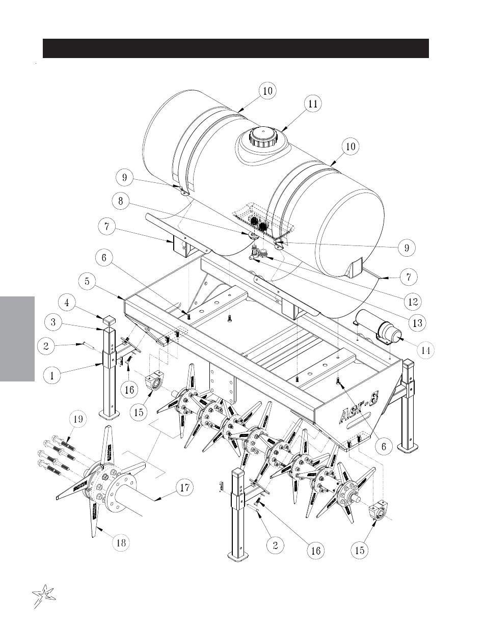 Aer-8 "all star" 7½" spacing drawing | Smithco AER 8 Aerifier (sn 001-012) Operator Manual User Manual | Page 26 / 38
