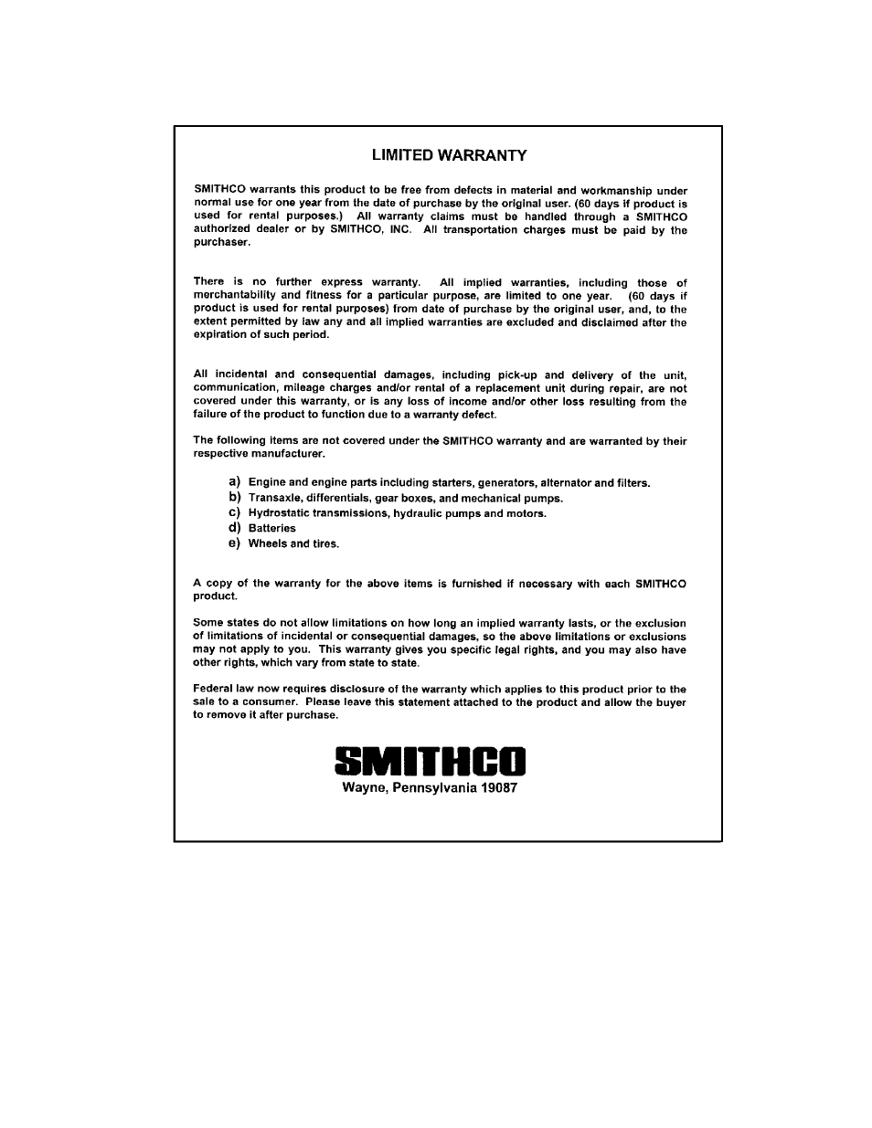 Smithco Line Star 44-508 (Sn LN666) Operator Manual User Manual | Page 16 / 17