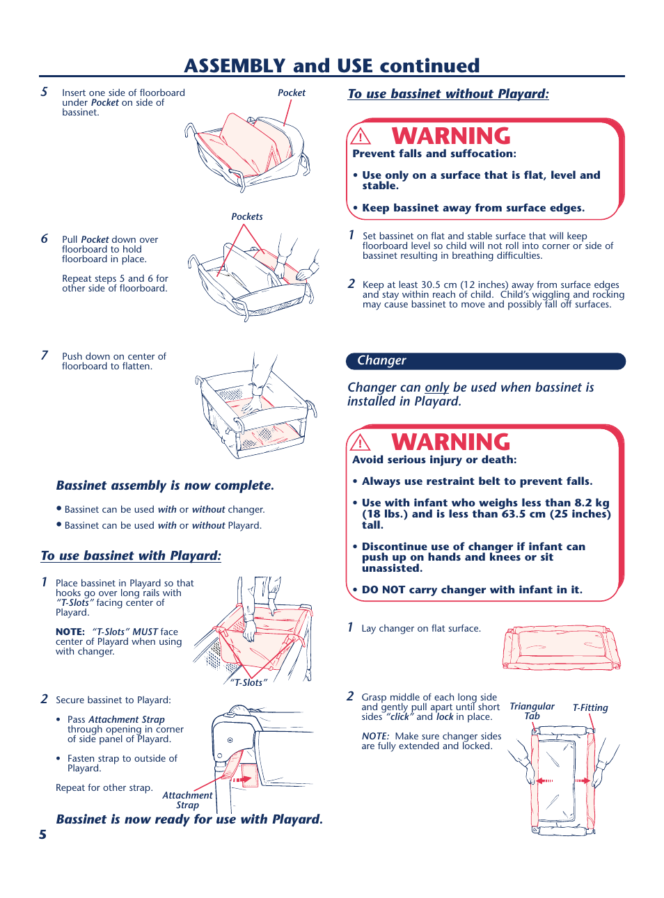 Warning, Assembly and use continued | Century PM-1646AA User Manual | Page 6 / 12