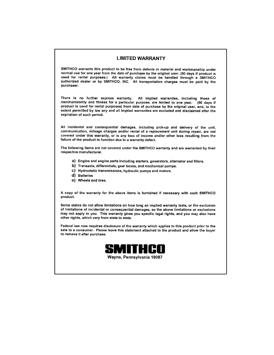 Smithco Tournament Express Roller 7504 Parts & Service Manual User Manual | Page 11 / 12