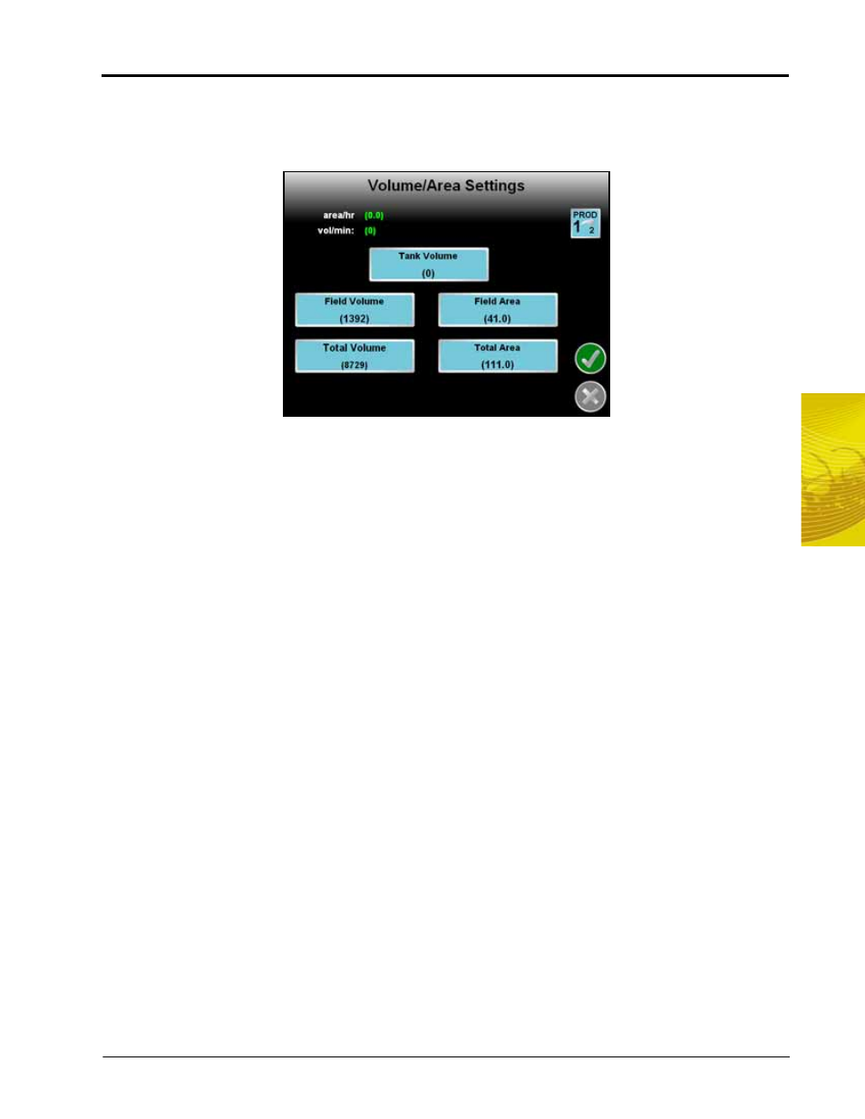 Volume and area settings | Smithco Envizio Pro Installation & Operation Manual User Manual | Page 119 / 232