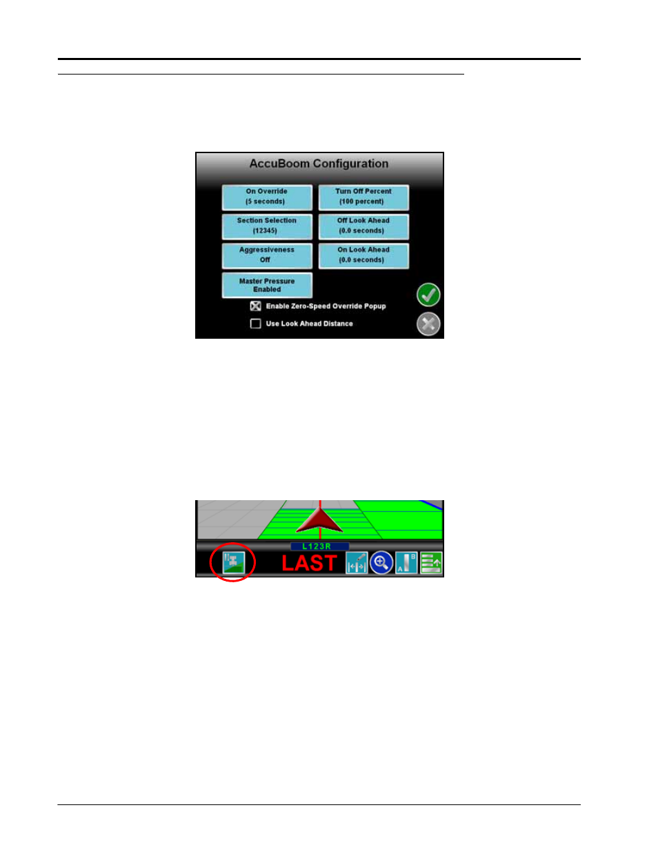 Accuboom™ setup, On override | Smithco Envizio Pro Installation & Operation Manual User Manual | Page 160 / 232