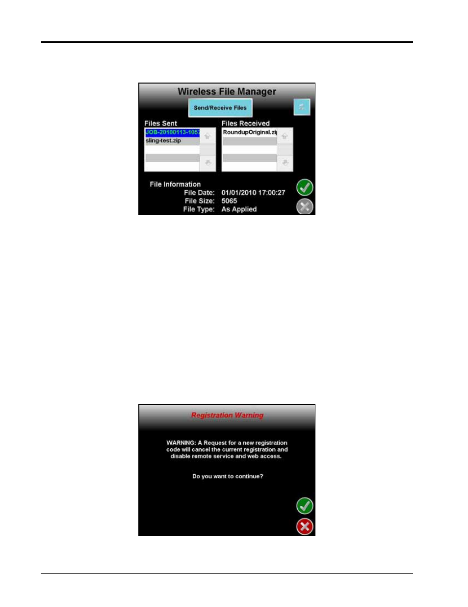 File manager, Registration | Smithco Envizio Pro Installation & Operation Manual User Manual | Page 208 / 232