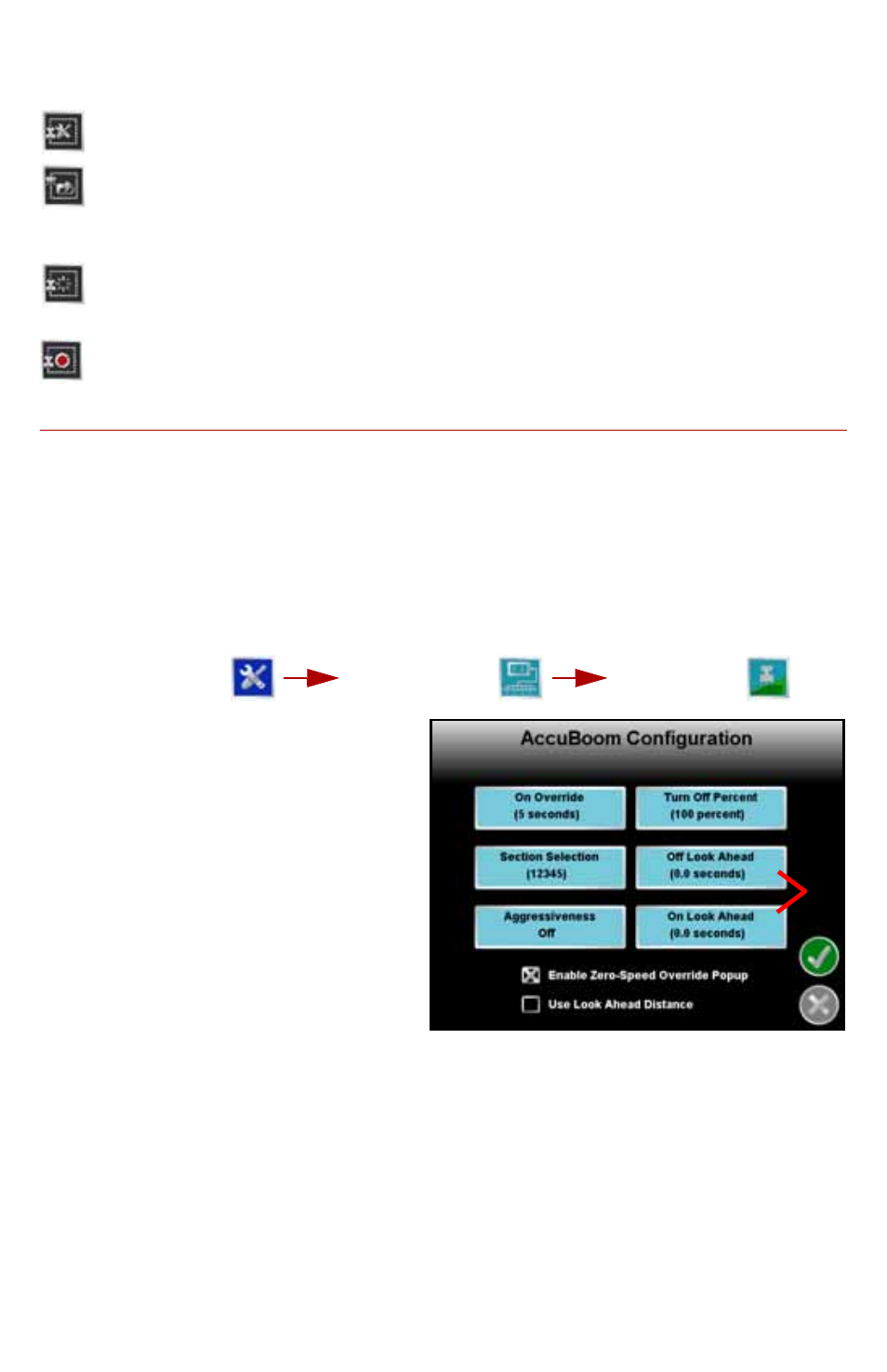 Other field boundary tools, Accuboom, Setup | Smithco Envizio Pro Quick Reference Guide User Manual | Page 13 / 18