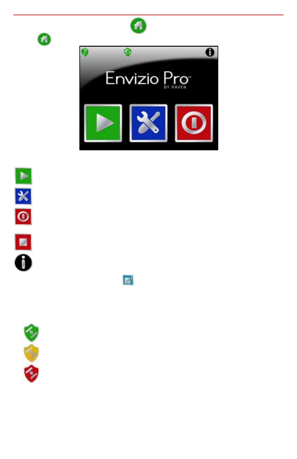 Home screen, Gps status indicator | Smithco Envizio Pro Quick Reference Guide User Manual | Page 3 / 18
