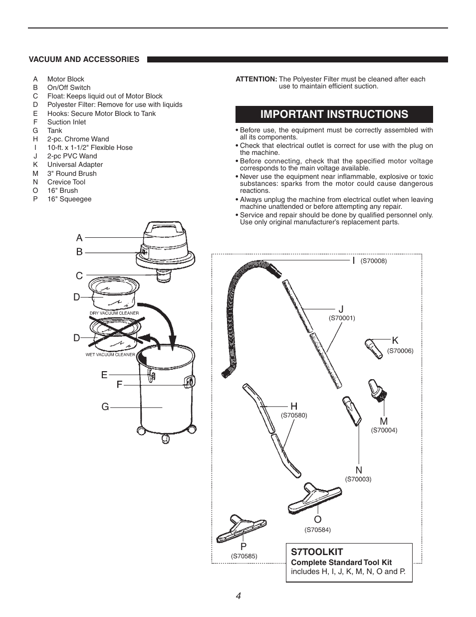 Important instructions, 4s7toolkit | Century WDV 400 WDV10 User Manual | Page 5 / 13