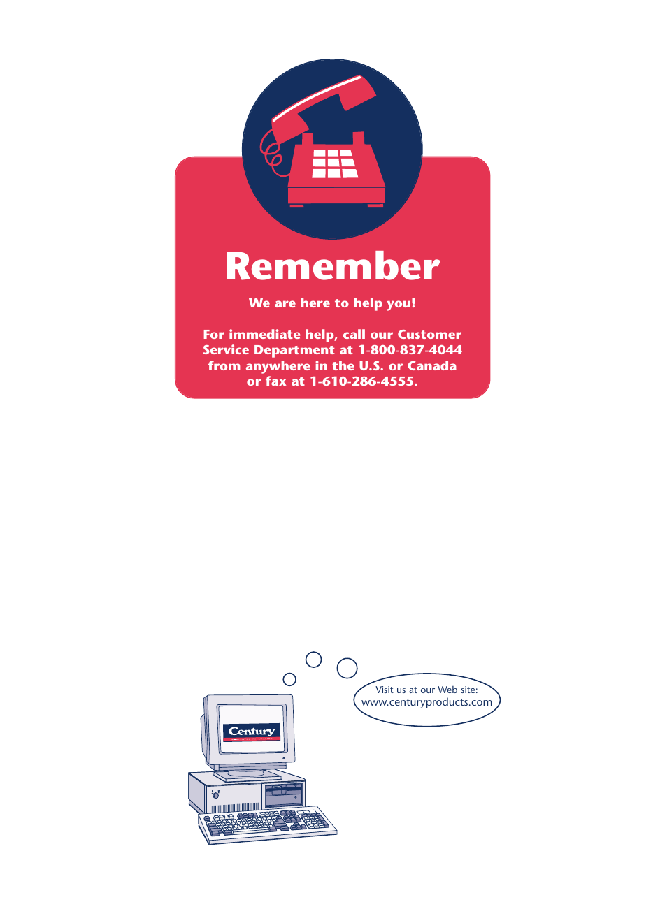 Remember | Century PM-1644AA User Manual | Page 12 / 12