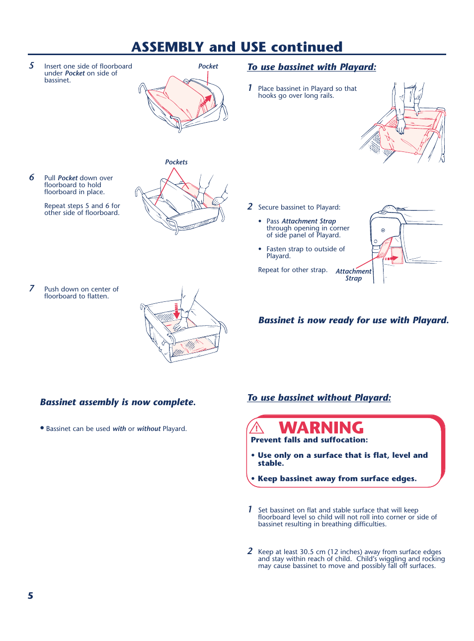 Warning, Assembly and use continued | Century PM-1644AA User Manual | Page 6 / 12