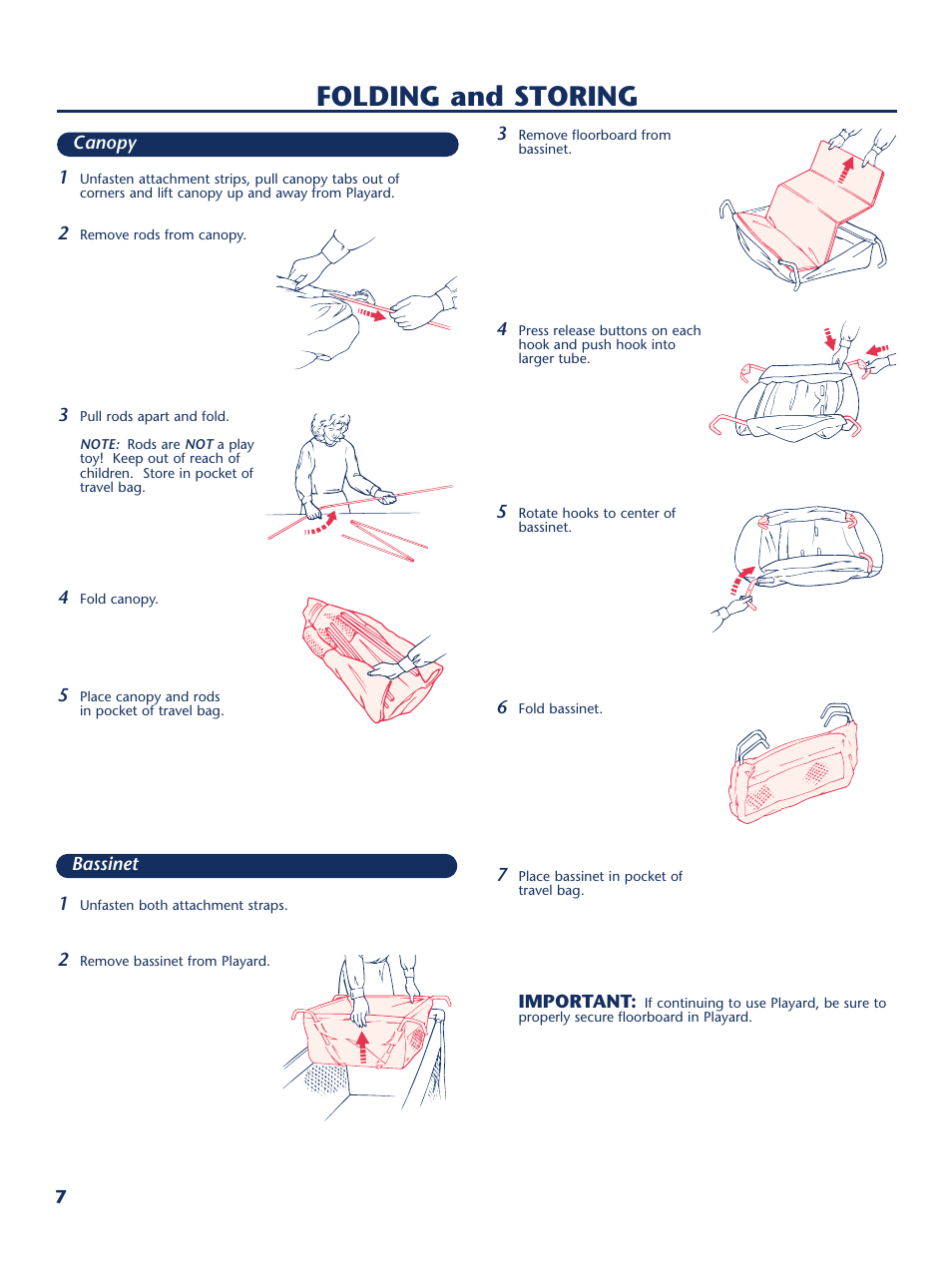 Folding and storing | Century PM-1644AA User Manual | Page 8 / 12