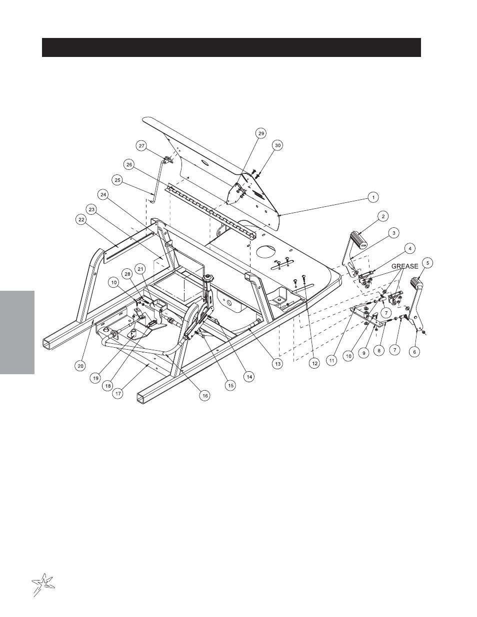 Foot pedal linkage drawing | Smithco Spray Star 1000 (sn 100199 – 100223) Parts & Service Manual User Manual | Page 30 / 128