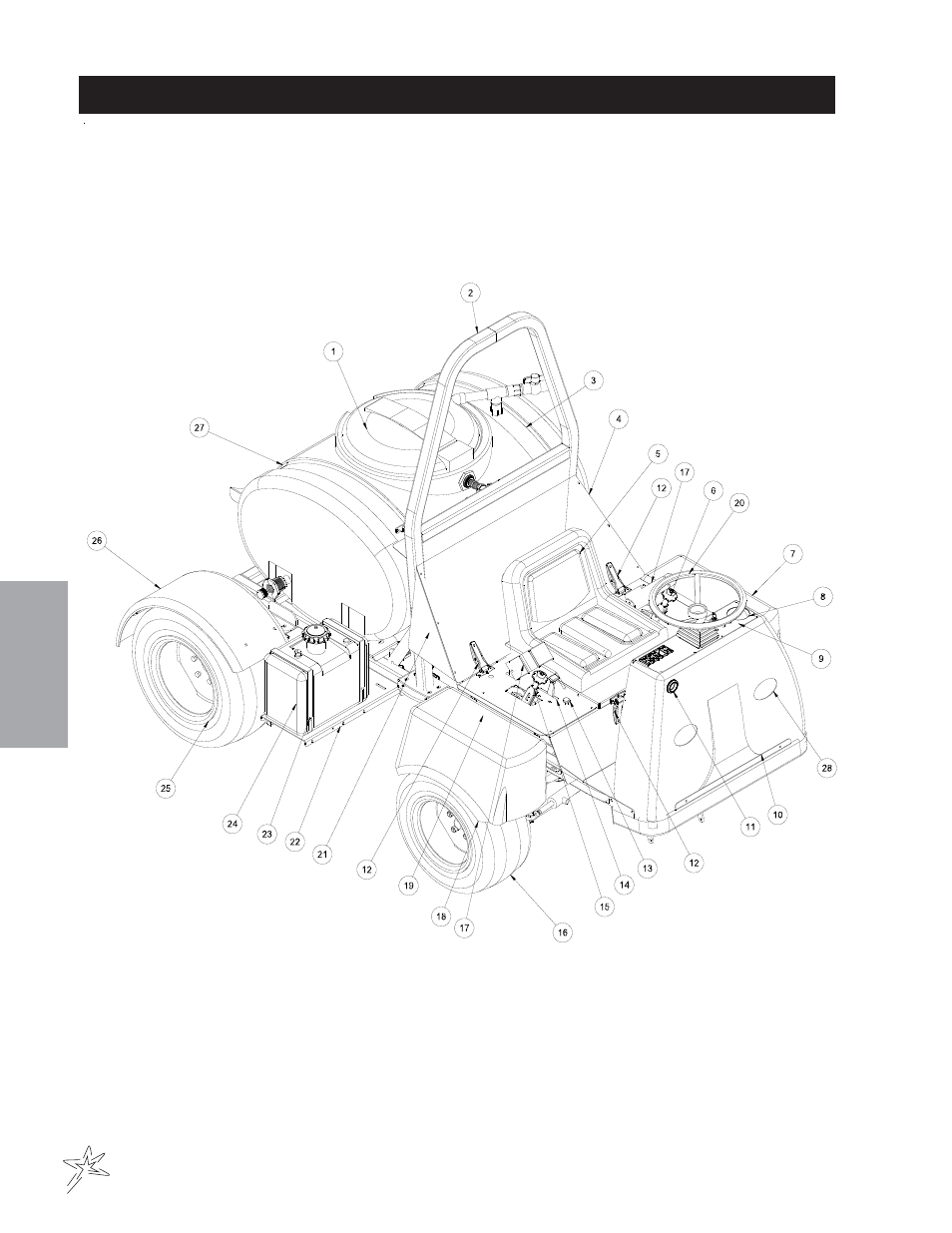 Body & frame drawing | Smithco Spray Star 1000 (sn 100489 – 100523) Parts & Service Manual User Manual | Page 18 / 114