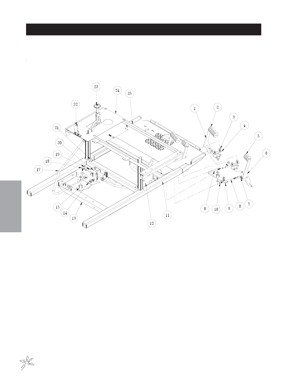 Foot pedal linkage drawing | Smithco Spray Star 1000 (sn 100489 – 100523) Parts & Service Manual User Manual | Page 30 / 114