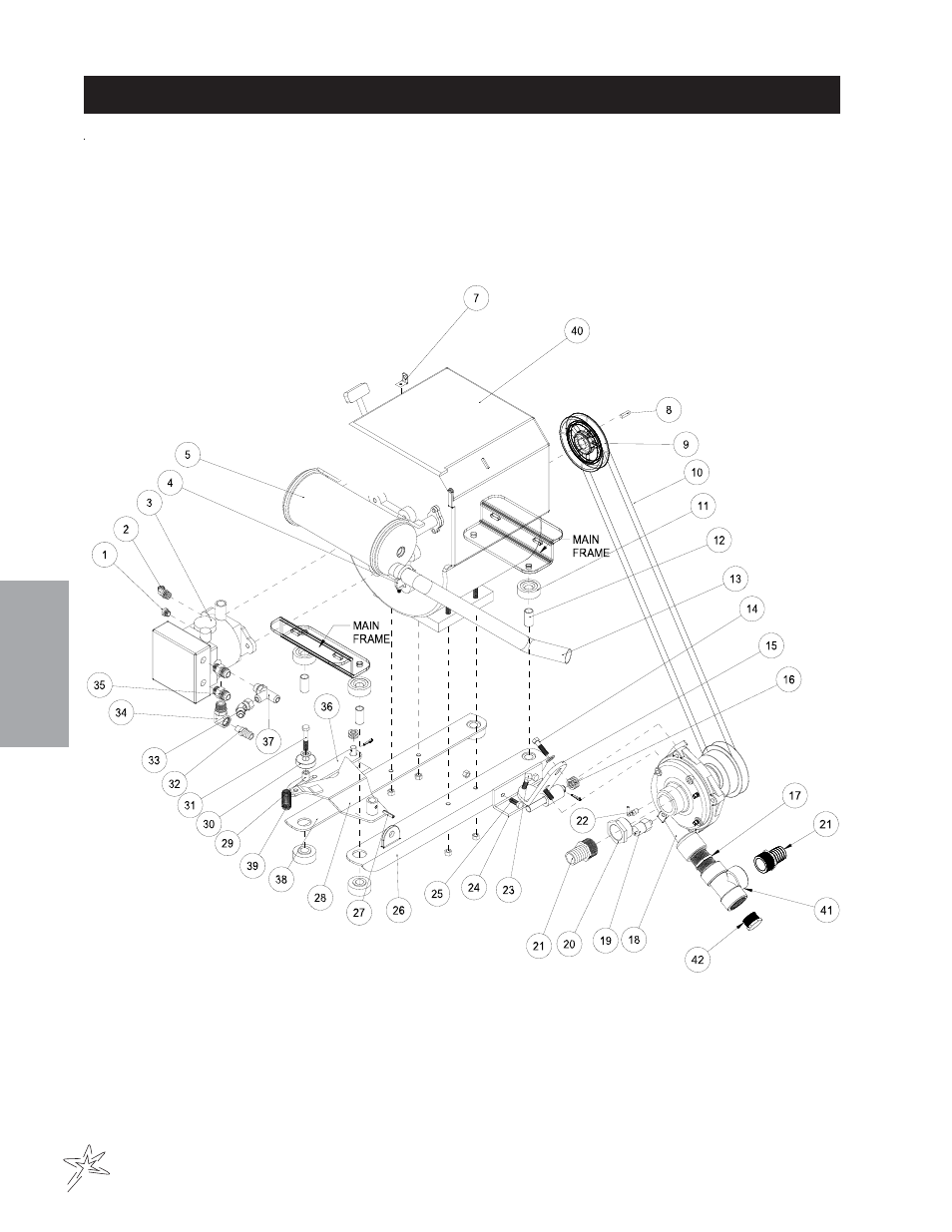 Engine, pumps and exhaust drawing | Smithco Spray Star 1000 (sn 100489 – 100523) Parts & Service Manual User Manual | Page 32 / 114