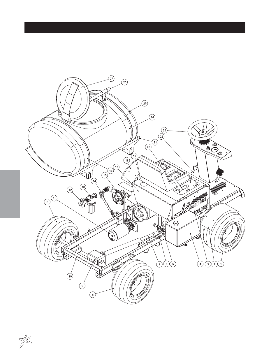 Body & frame drawing | Smithco Spray Star 1600P (sn 0979 – 0991) Parts & Service Manual User Manual | Page 22 / 142