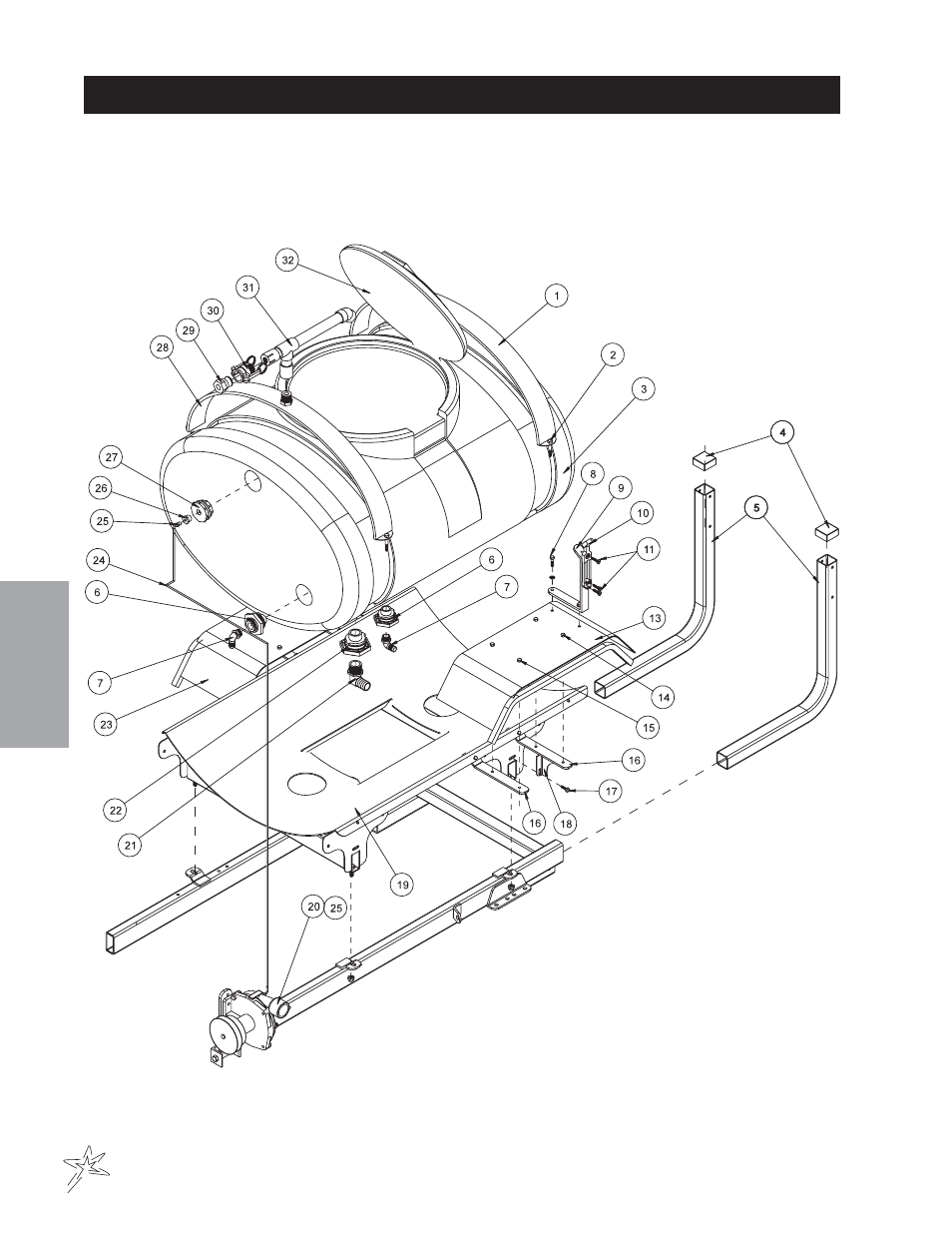 Tank and rear fender drawing | Smithco Spray Star 1600P (sn 0979 – 0991) Parts & Service Manual User Manual | Page 24 / 142