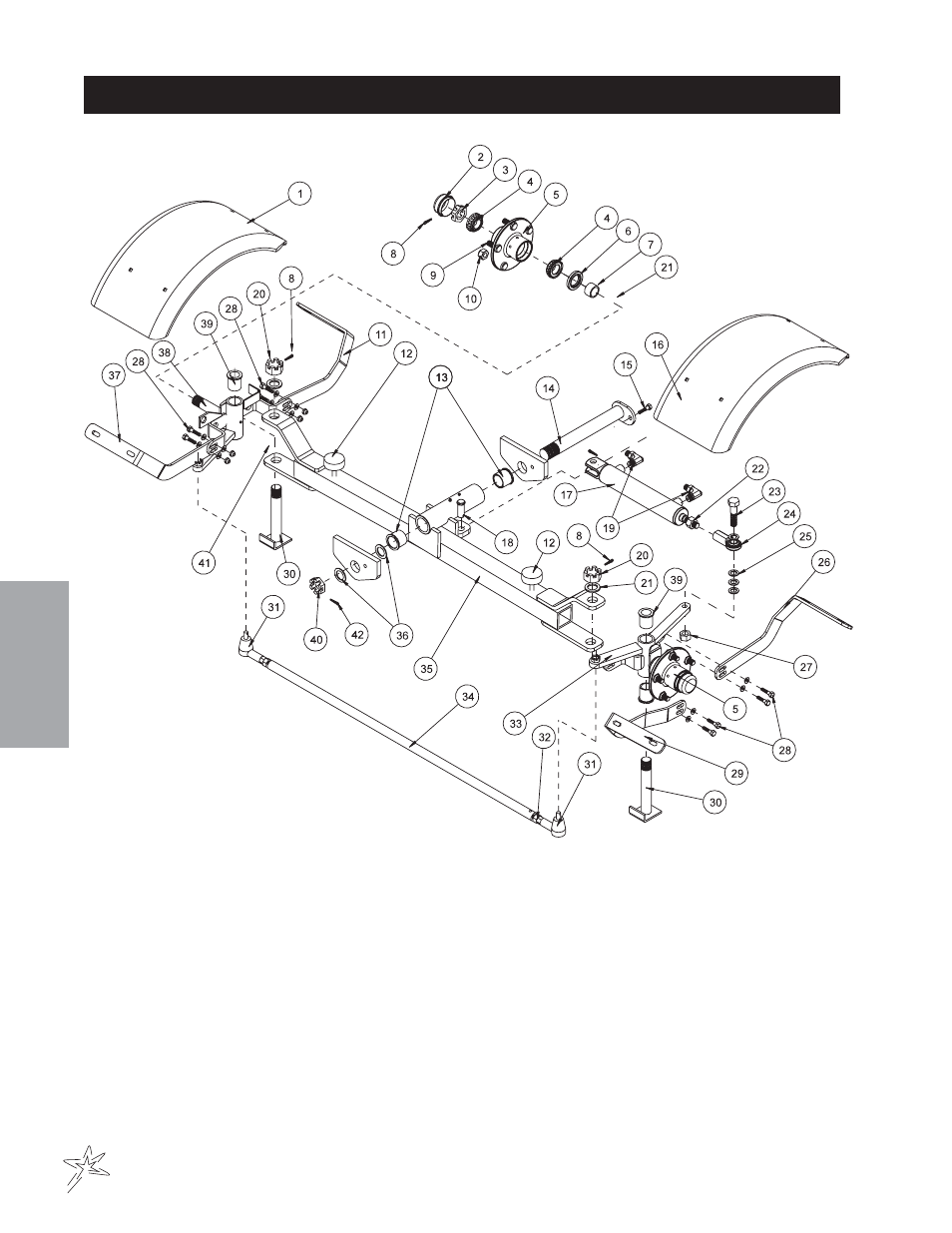Front axle drawing | Smithco Spray Star 1600P (sn 0979 – 0991) Parts & Service Manual User Manual | Page 36 / 142