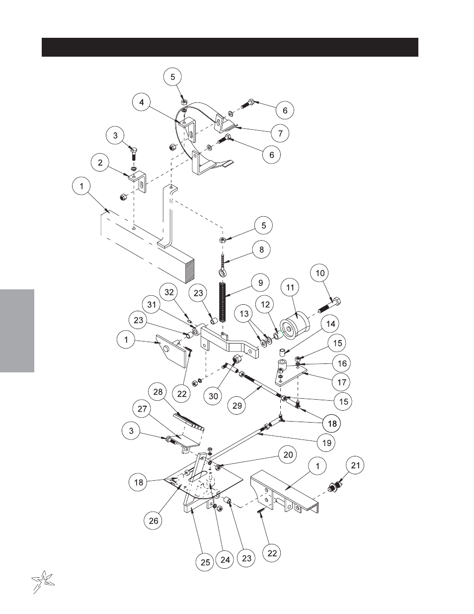 Clutch linkage drawing | Smithco Spray Star 1600P (sn 0979 – 0991) Parts & Service Manual User Manual | Page 38 / 142