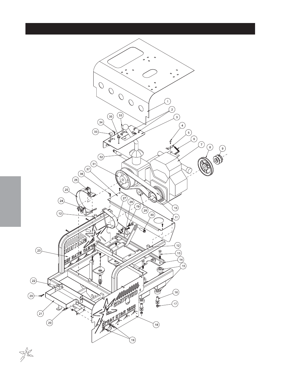 Engine and control panel drawing | Smithco Spray Star 1600P (sn 0979 – 0991) Parts & Service Manual User Manual | Page 42 / 142
