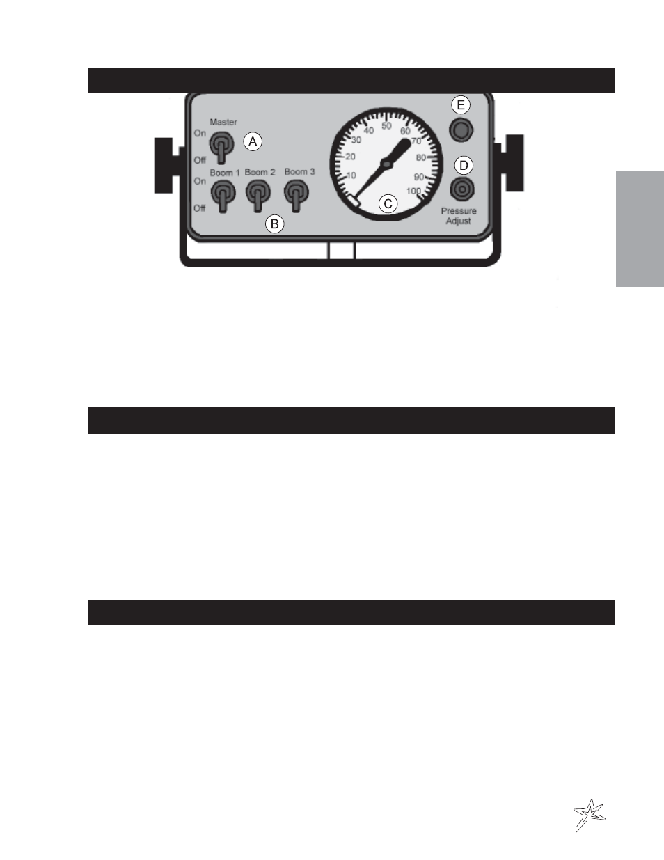Console features, Calibrating the pressure gauge, Procedure to re-calibrate flowmeter | Smithco Spray Star 1754/1754D Operator Manual (2010) User Manual | Page 15 / 38