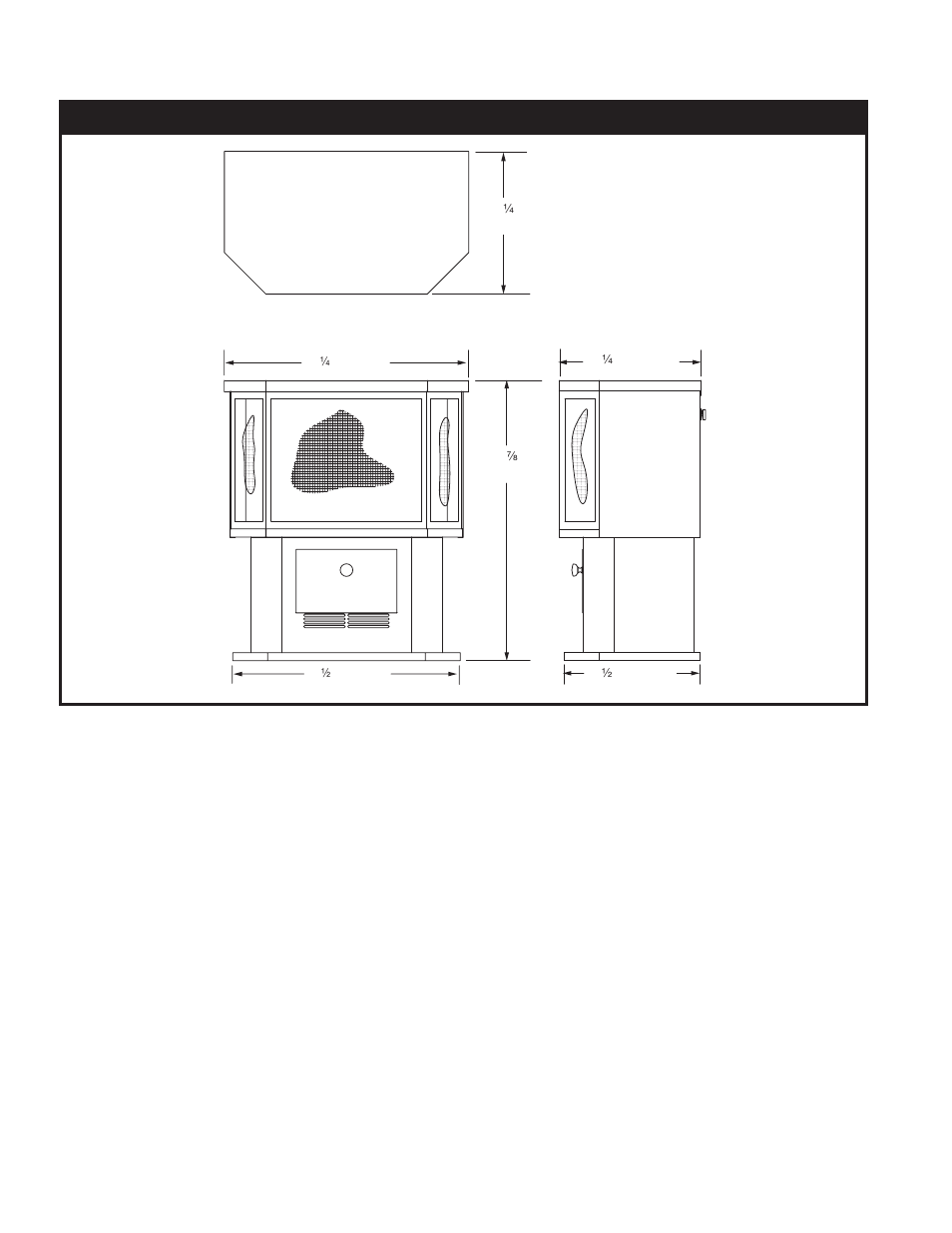 Stove dimensions | Century HES80 User Manual | Page 4 / 8