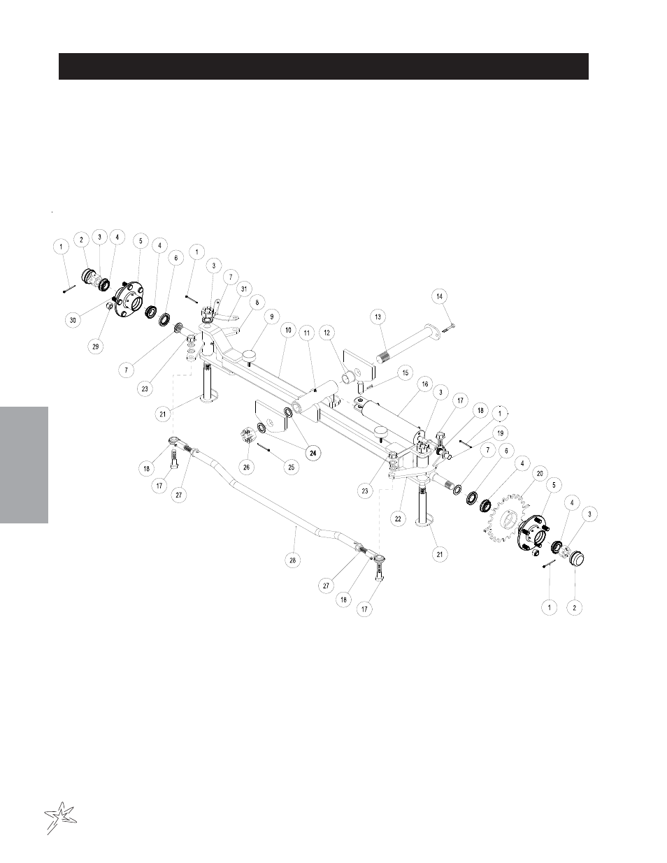 Front axle drawing | Smithco Spray Star 1750D (sn 175D180 – Current) Parts & Service Manual User Manual | Page 22 / 94