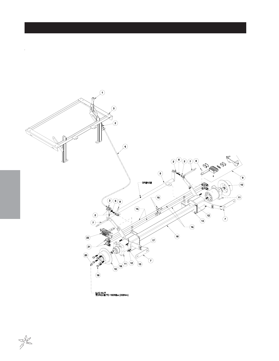 Park brake and rear axle drawing | Smithco Spray Star 1750D (sn 175D180 – Current) Parts & Service Manual User Manual | Page 36 / 94