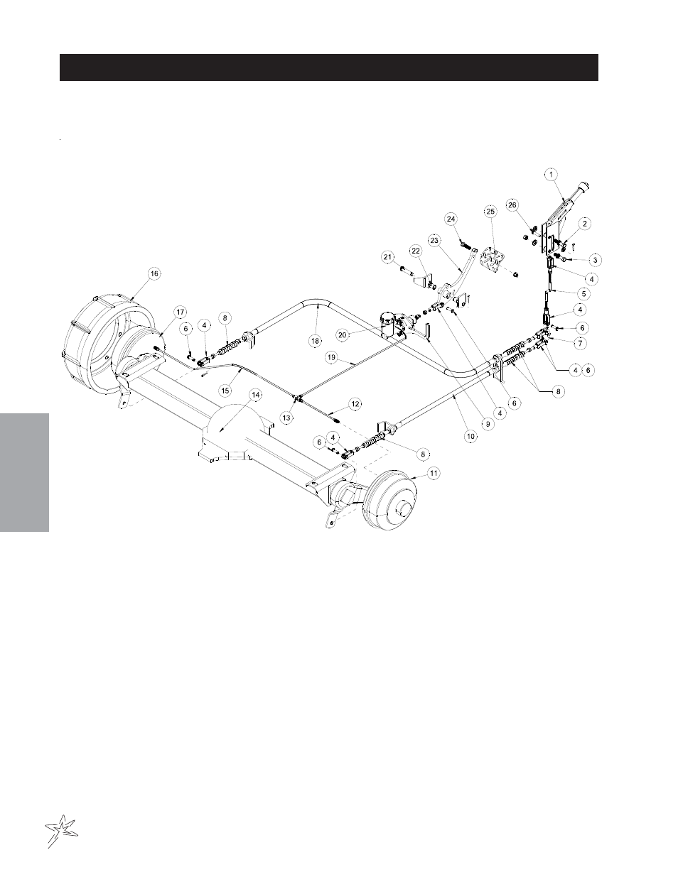 Brake drawing | Smithco Spray Star 1760 (Sn 176G012 – Current) Parts & Service Manual User Manual | Page 26 / 110