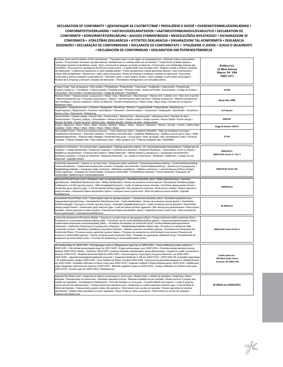 Reference | Smithco Spray Star 2005/2005D Operator Manual User Manual | Page 27 / 31