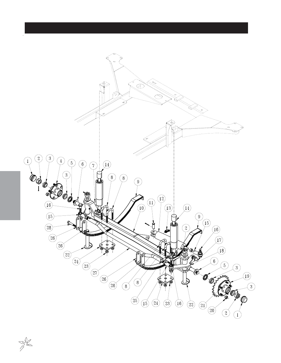 Front axle drawing | Smithco Spray Star 2000D (sn 200D088 – 200D127) Parts & Service Manual User Manual | Page 26 / 110