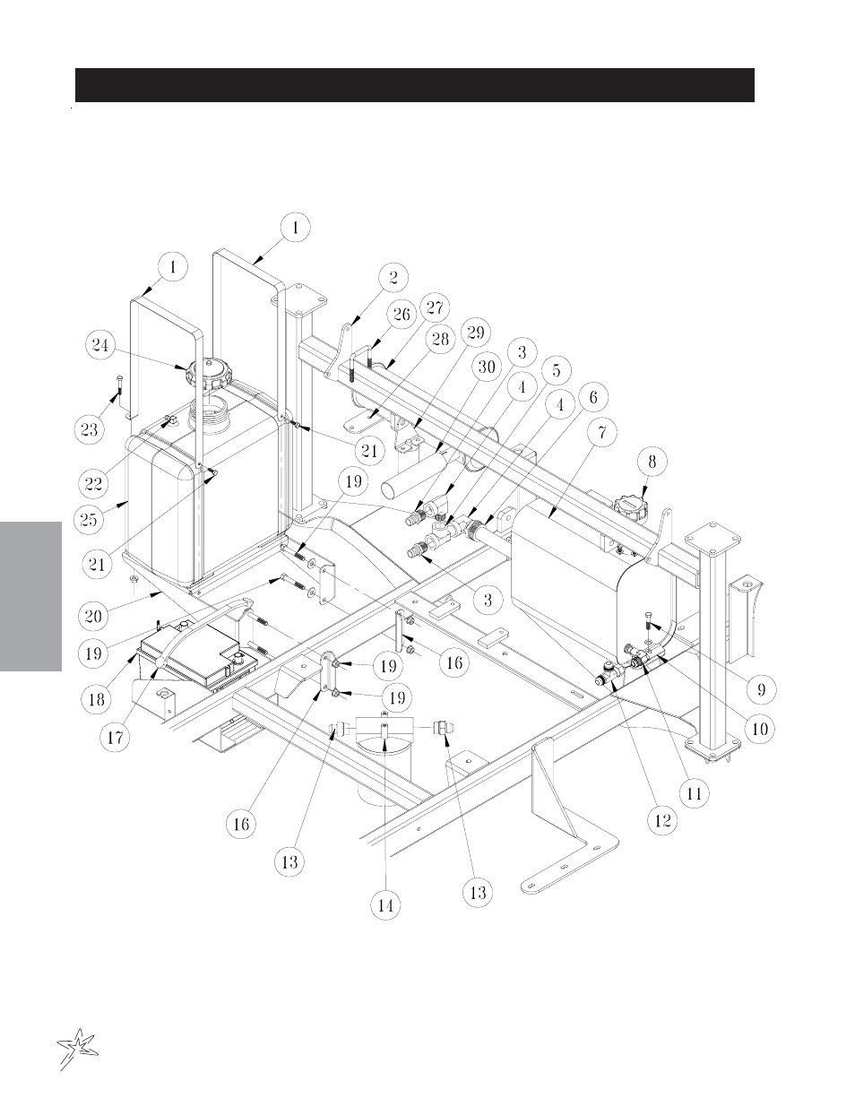Oil and fuel tank drawing | Smithco Spray Star 2000D (sn 200D088 – 200D127) Parts & Service Manual User Manual | Page 28 / 110