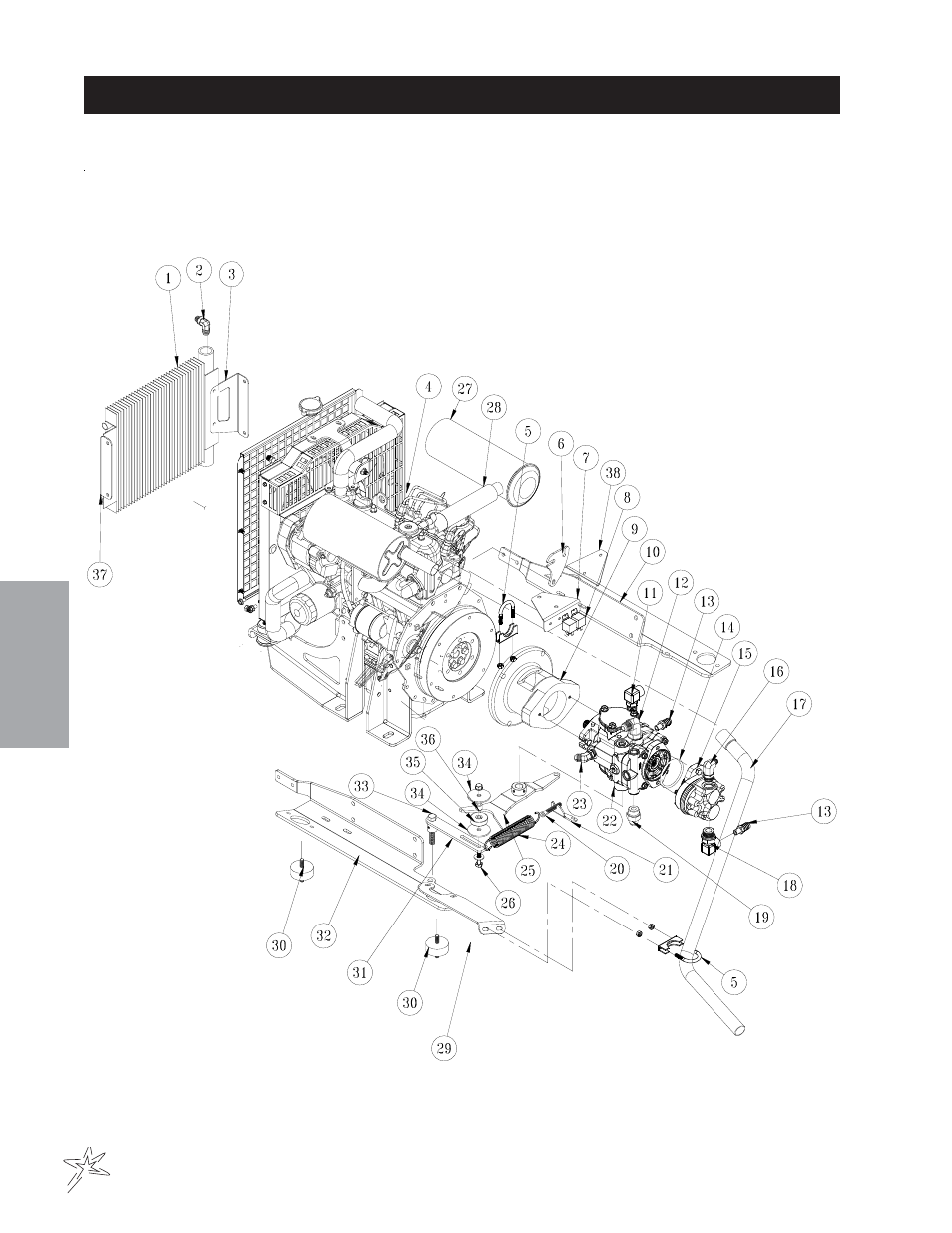 Engine and pumps drawing | Smithco Spray Star 2000D (sn 200D088 – 200D127) Parts & Service Manual User Manual | Page 32 / 110