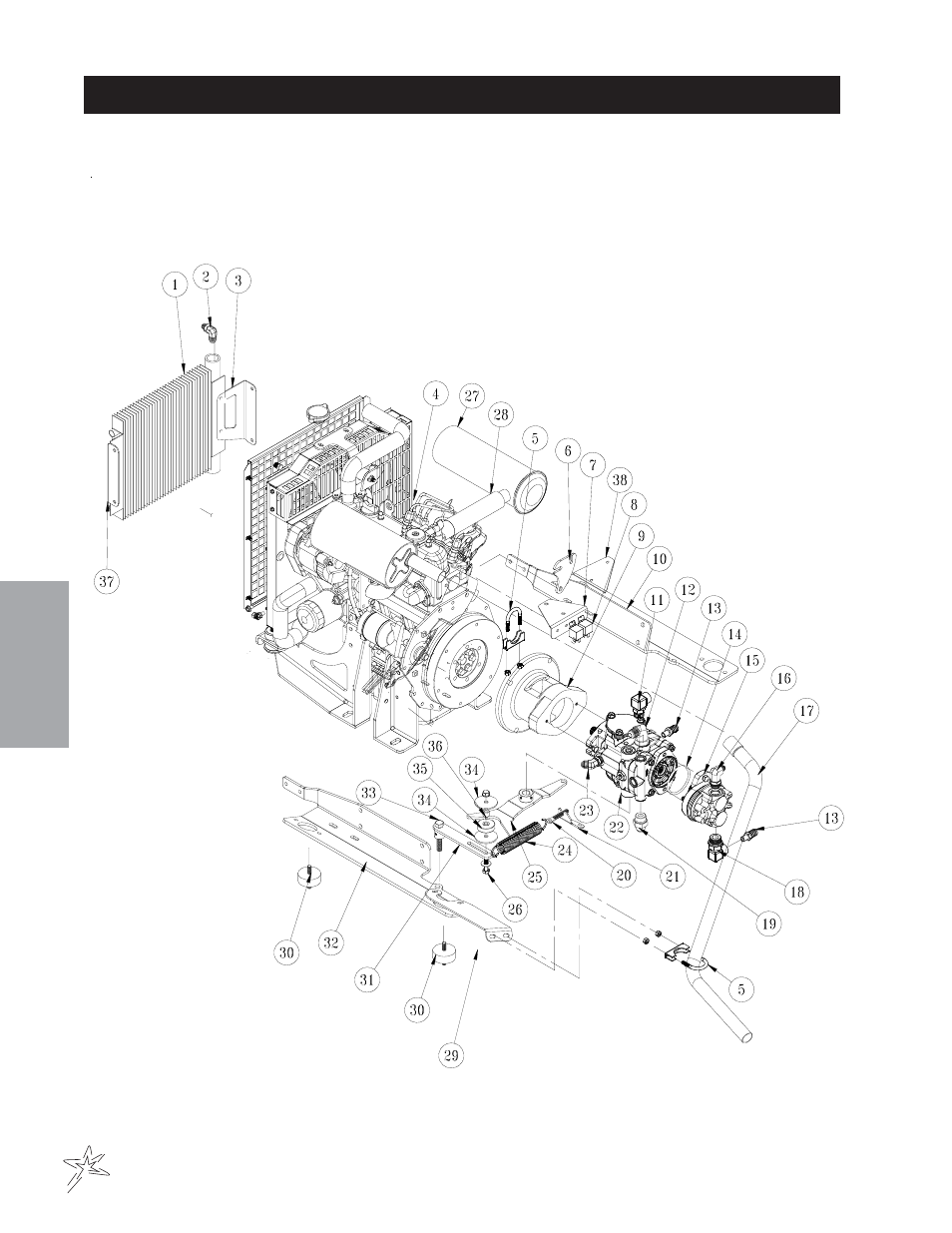 Engine and pumps drawing | Smithco Spray Star 2000D (sn 200D088 – 200D127) Parts & Service Manual User Manual | Page 34 / 110
