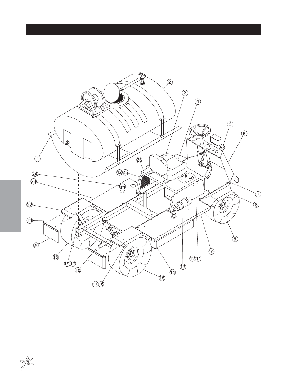 Body and frame drawing | Smithco Spray Star 3000 (sn 3500 – Current) Parts & Service Manual User Manual | Page 20 / 128