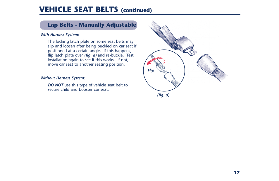 Vehicle seat belts | Century PM-1378AB User Manual | Page 19 / 32