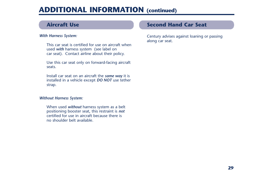 Additional information | Century PM-1378AB User Manual | Page 31 / 32