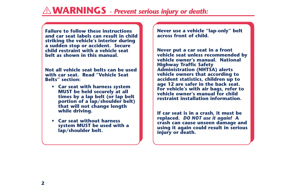 Warnings, Prevent serious injury or death | Century PM-1378AB User Manual | Page 4 / 32