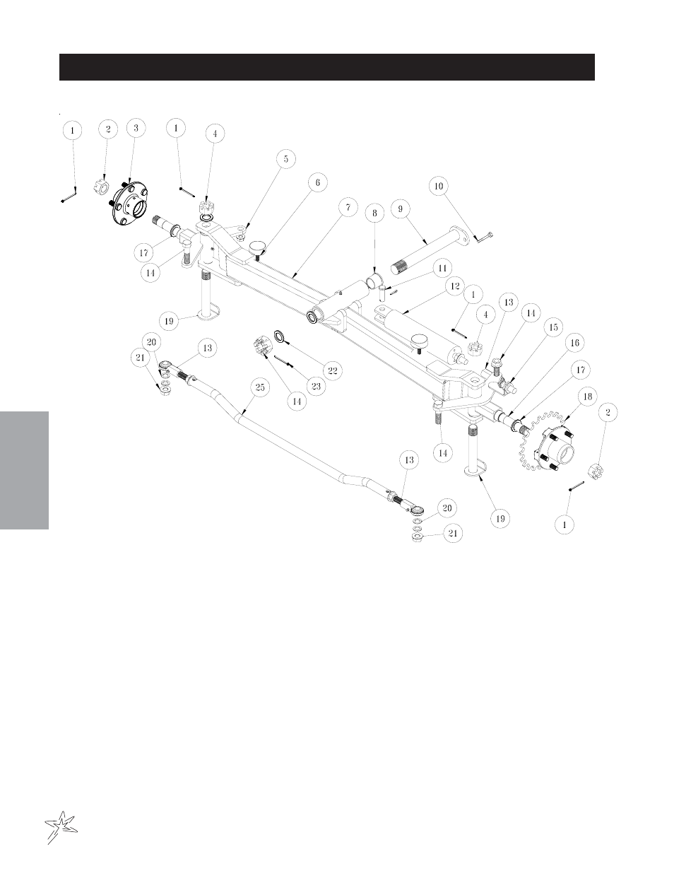 Front axle drawing | Smithco Spray Star 3180 (sn 300G056 – 300G065) Parts & Service Manual User Manual | Page 24 / 112