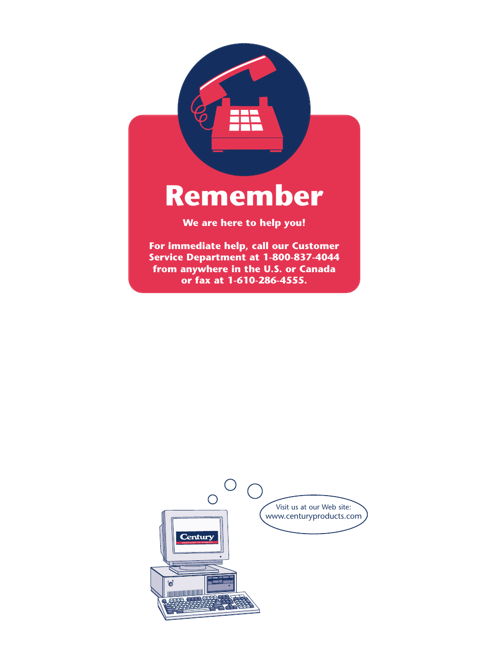 Remember | Century PM-1647AA User Manual | Page 12 / 12