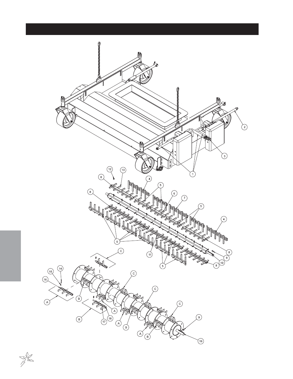 001 combination sweeper - verticut reel drawing | Smithco Big Vac V72 (sn 72111 – 72164) Parts & Service Manual User Manual | Page 38 / 58