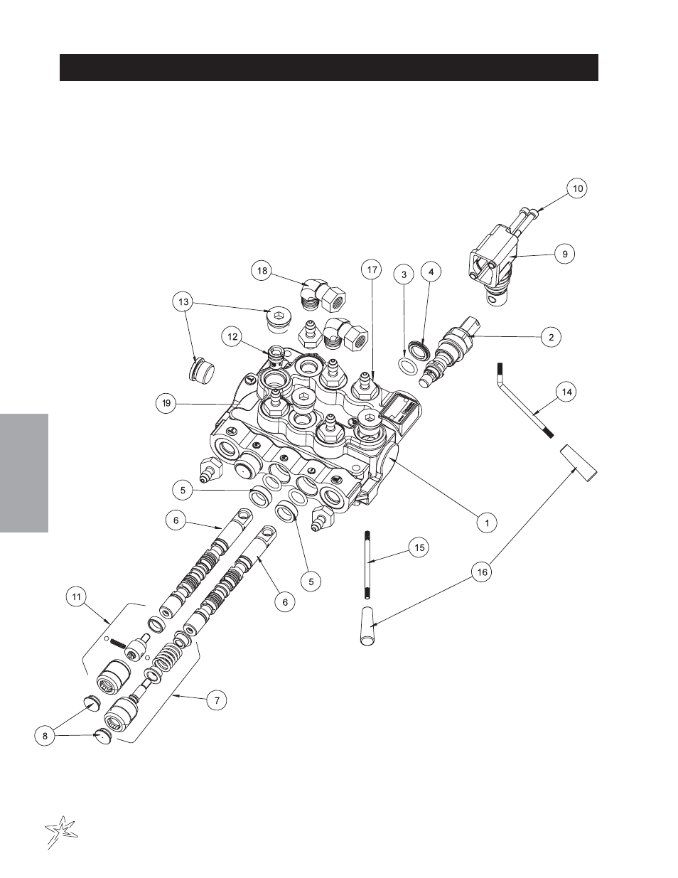 416 3-bank hydraulic valve drawing | Smithco Big Vac V72E (sn 73001 – 73020) Parts & Service Manual User Manual | Page 30 / 56