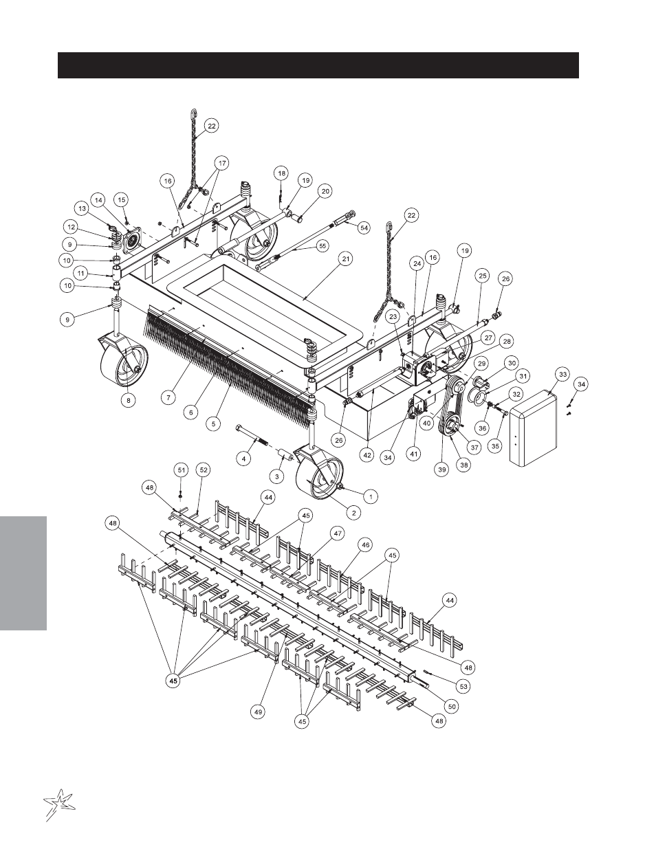 002 rubber finger sweeper head drawing | Smithco Big Vac V72E (sn 73001 – 73020) Parts & Service Manual User Manual | Page 34 / 56