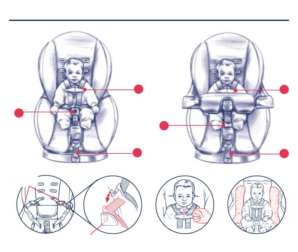 Point models overhead shield models, Placing child in car seat | Century Accel SE 5-Point 45100 User Manual | Page 11 / 28