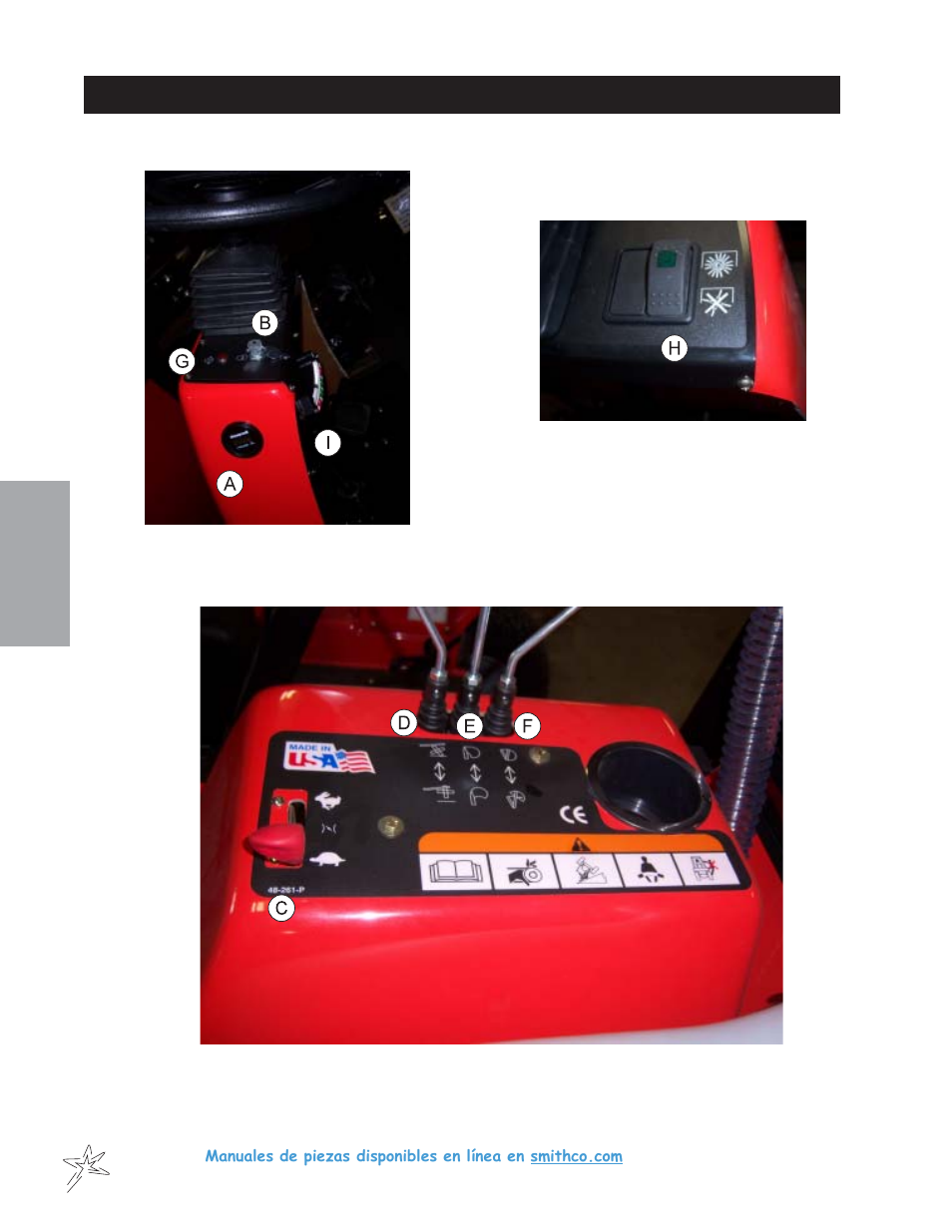Controles e instrumentos 48 sweep star | Smithco Sweep Star 48H Operator Manual (2013) User Manual | Page 28 / 56
